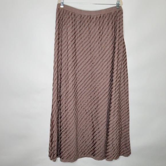 Soft Surroundings Textured Maxi Skirt Size 2X A-line Pull-on Boho Stretch Office - Picture 1 of 10